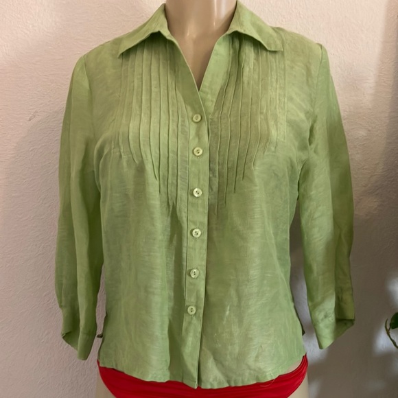 Used Blouse Coldwatwr Creek Green - Picture 1 of 10
